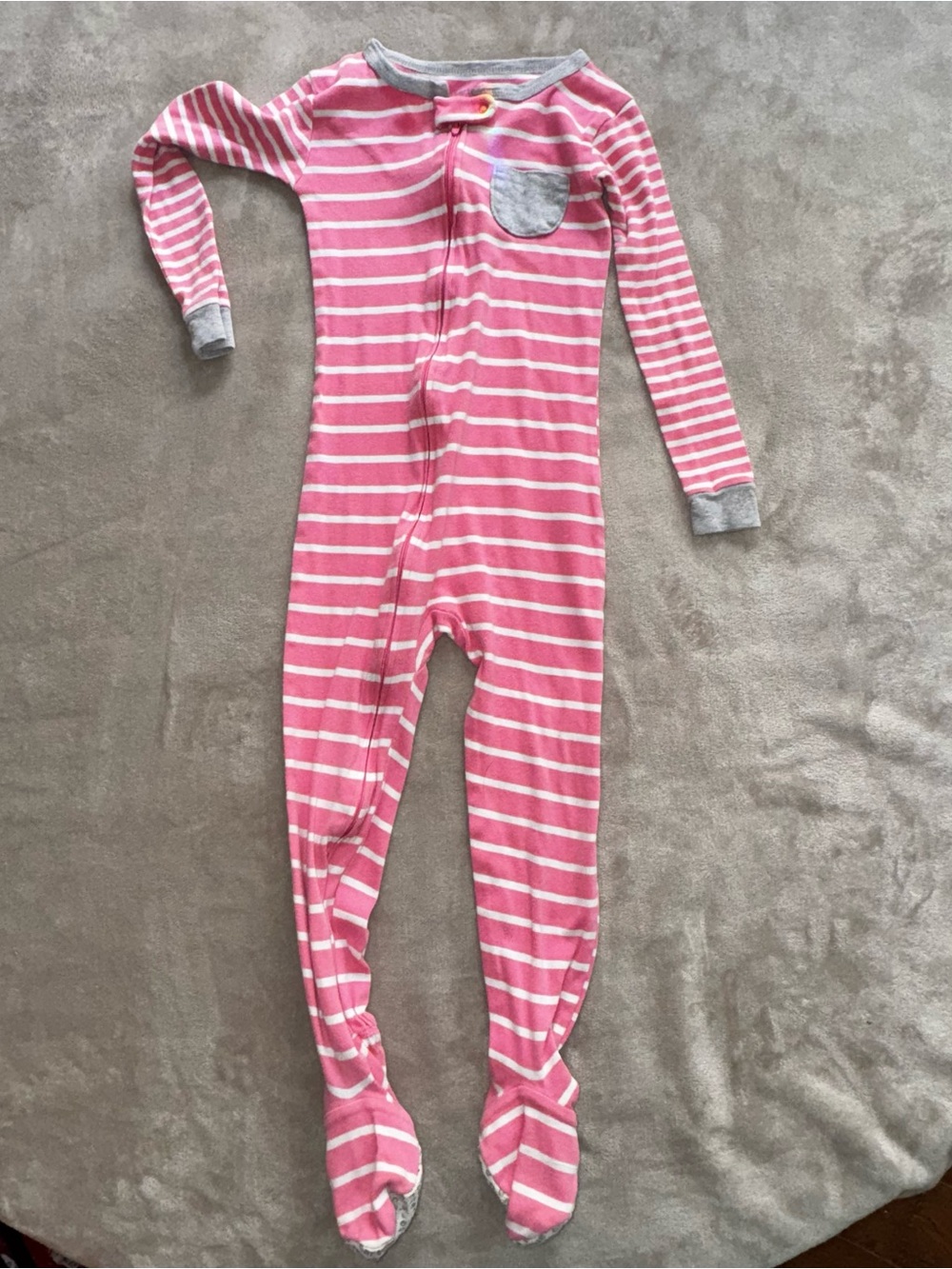 Pink Striped Carter’s Kids One-Piece Footed Pajamas